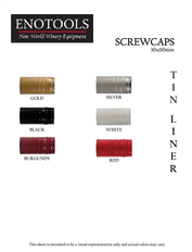 Stock Screw Cap Colors- Tin Liner