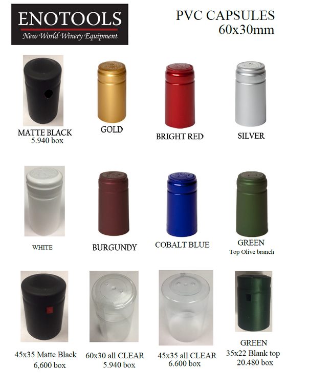Stock PVC capsule colors