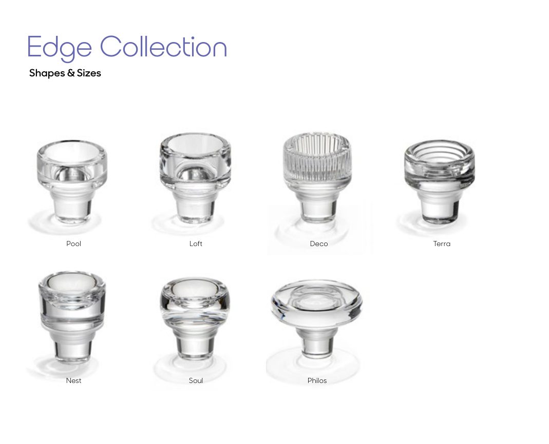 Vinolok Edge collection shapes and sizes