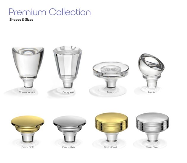 Vinolok Premium collection shapes and sizes