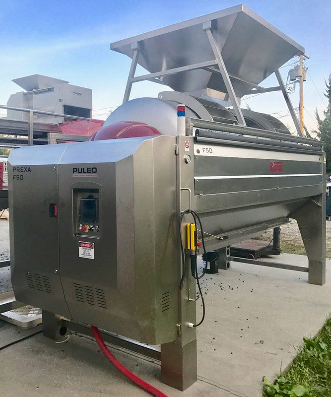 Puleo bladder press with an overhead hopper