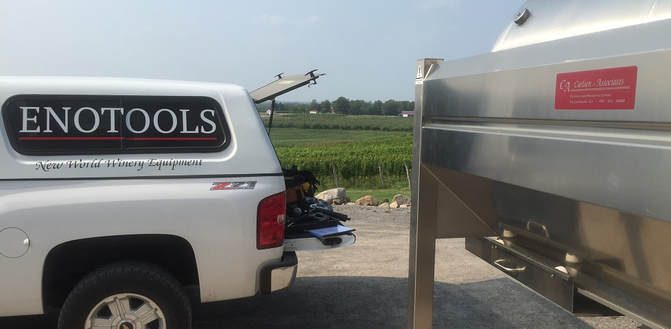 ENOTOOLS service truck at a winery press