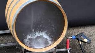 Barrel washing head in action